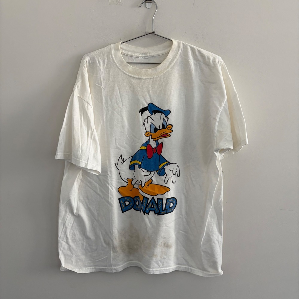 Vintage Disney Donald Duck Graphic T-Shirt White Large